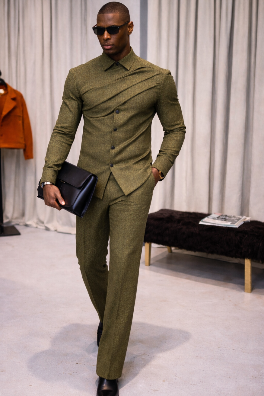 Green Duke 2pc pant suit – Lee Rickie Collection