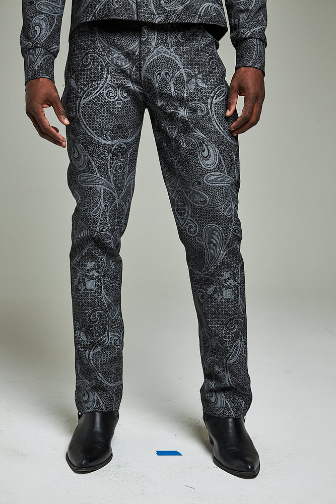 Kasim paisley leather pant set