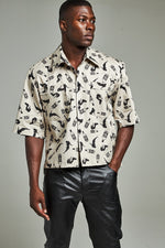 Box cut whiskey novelty button down