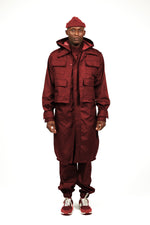 Red Omo double coat pant set